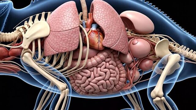 Detailed Digital Illustration of a Chameleon?s Internal Anatomy