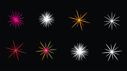 Colorful Starbursts and Sparkle Elements Collection