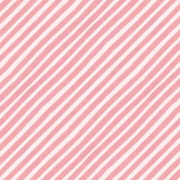 Diagonal light-pink stripes of uneven width against light-rose backdrop; abstract seamless pattern hand-drawn with textured chalk brush for beauty, feminine, love, spring, soft designs, greeting cards