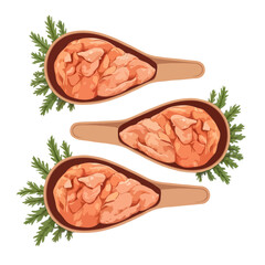 Two succulent roasted sweet potatoes with green garnish on a white background isolated on white background, Vector, illustration