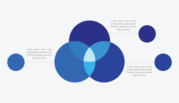 Three Steps Venn Diagram Infographic Template With Overlapping Circles