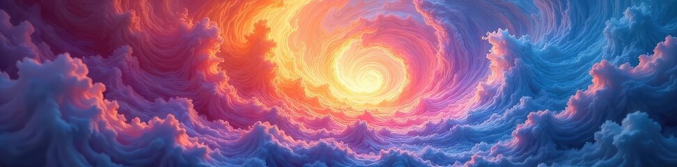 Serene abstract image depicting swirling, vibrant energy flows, suggesting a calming, restorative mediation energy Perfect for wellness, spirituality, and mindfulness themes , cosmic, vibrant, focus
