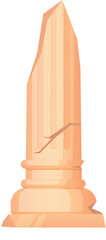 Naklejka premium Destroyed classic column ruin. Broken stone pillar icon