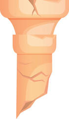 Naklejka premium Cracked column. Antique stone pillar. Classic ruin