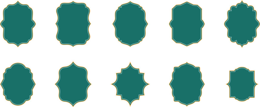 Islamic ornamental frame shapes set Luxury decorative label frames Vintage border frame vector set