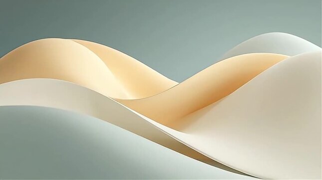 Abstract curves in soft beige and white tones showcasing modern minimalism