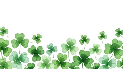 Happy st patrick's day shamrock wishes with green clover leaves background