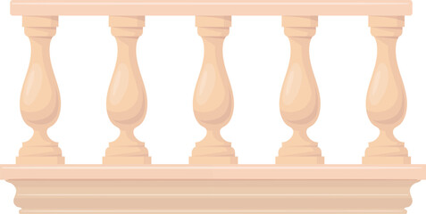 Naklejka premium Stone pillar balustrade. Vintage balcony baluster element