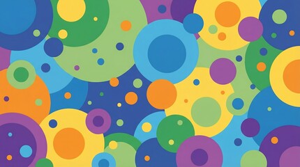 Vibrant and Playful Abstract Background with Overlapping Colorful Circles in a Modern Graphic Design Pattern