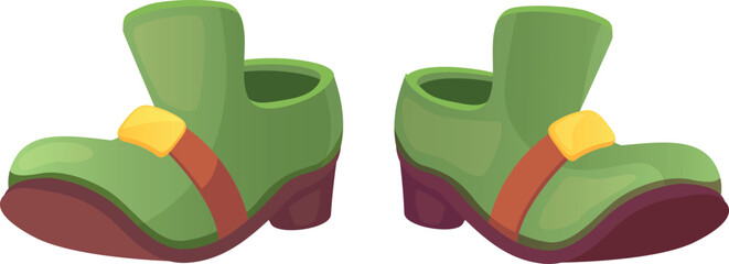 Obraz premium Leprechaun shoes cartoon icon. Green fantasy footwear