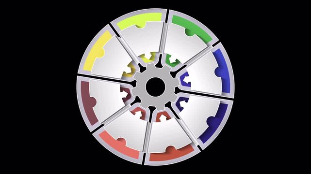 Colour wheel rotation diagram transparent video effects