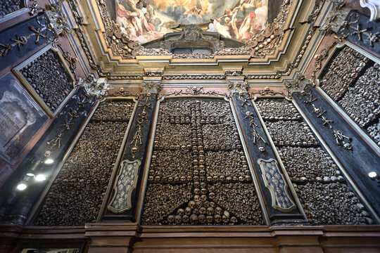 San Bernardino alle Ossa is a church in Milan, northern Italy, best known for its ossuary, a small side chapel decorated with numerous human skulls and bones.