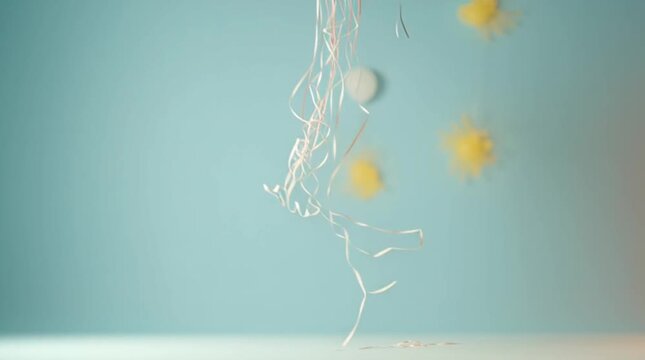 Colorful belon falling on a white background with alpha matte. Candy / dragee Falling colored pills