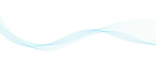 Abstract blue wave banner. Line art illustration.