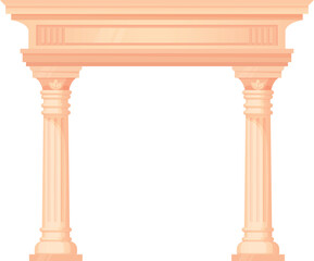 Naklejka premium Ancient stone gate. Roman old pillar frame