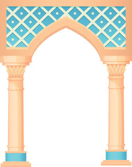 Naklejka premium Egyptian vintage arch. Decorative baroque ornament architecture