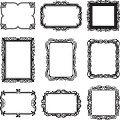 Elegant Ornate Vector Frames and Borders Set for Invitations and Designs