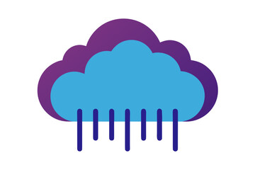 Stylized Cloud with Raindrops Illustration weather