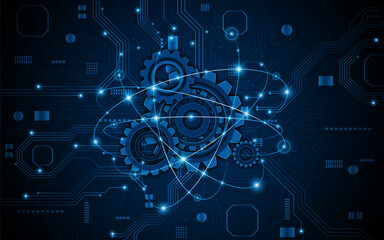 Obraz premium Gears or cogwheels. Concepts related to innovative technology, artificial intelligence, or advanced engineering.