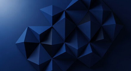 Obraz premium Geometric 3D Blue Polygonal Abstract Background with Gradient Light