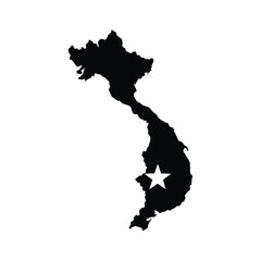 vietnam flag inside map