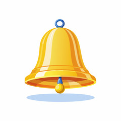 Minimalist School Bell Vector Illustration: Modern Metallic Form with Soft Gradient Highlights and Clean Flat Style on Isolated Background