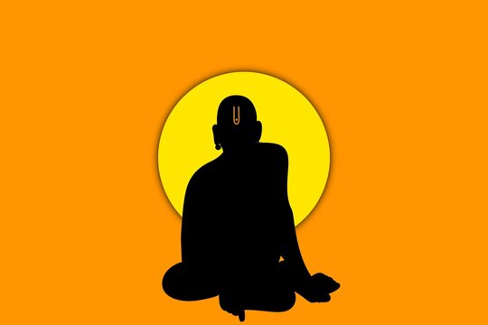 Swami Background with indian saint shree swami samarth silhouette