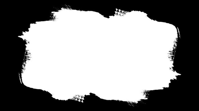 Dry stroke frame in black loop animation Grunge animation - brush strokes on black background Abstract hand drawn elements.Seamless repeating background.underline and border designs