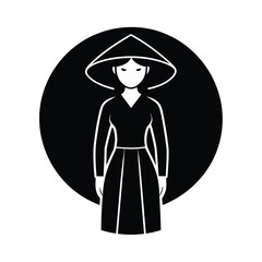 vietnamese ao dai woman icon