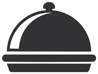 Obraz premium Restaurant cloche on a round platter represents culinary dining and food service experience