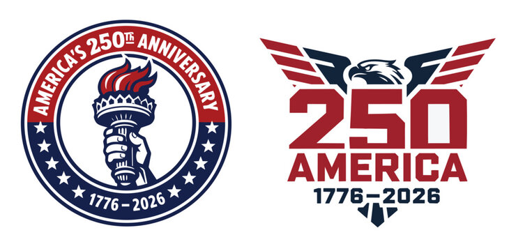 4th of july vector illustration, USA Independence 250th Anniversary Commemorative Vector Mark