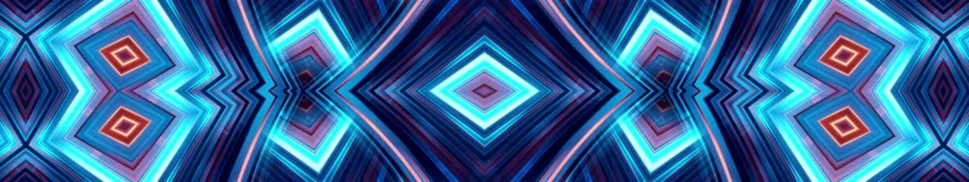 Cyber Geometric Neon Pattern | widescreen | panoramic | Loop