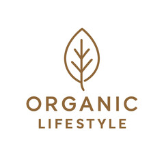 Obraz premium Organic Lifestyle Leaf Logo Icon