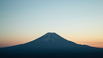 Majestic Mount Fuji Iconic Japanese Volcano Under a Serene Sky at Dawn
