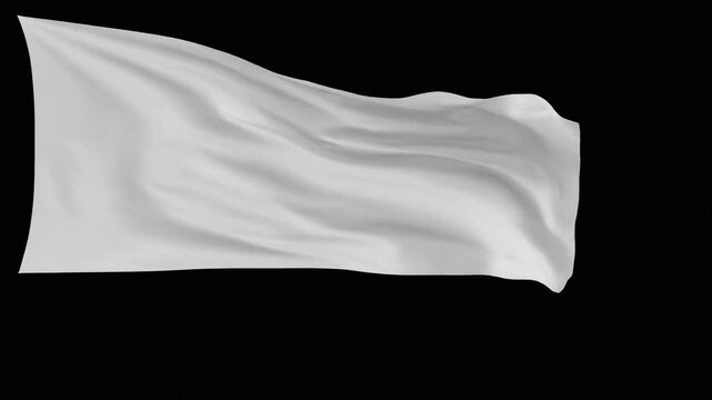 White flag on alpha channel background in seamless loop.