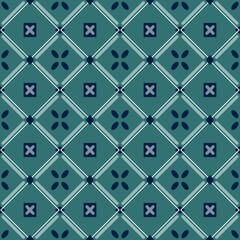 Seamless patterned background with geometric shapes.
