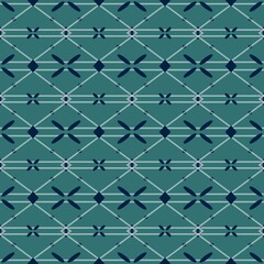 Seamless patterned background with geometric shapes.