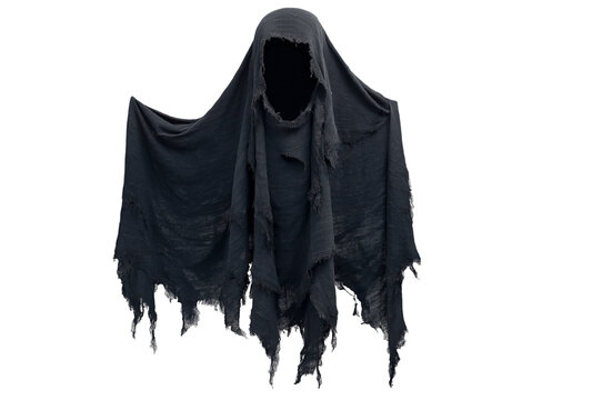 Dark Hooded Ghost Costume shawl image isolated on a transparent background
