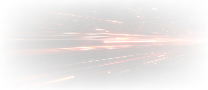 Dynamic Red Laser Curve with Luminous Trail PNG Overlay