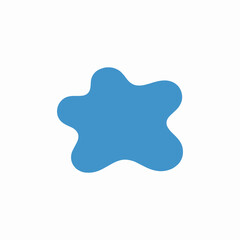 Clean flat vector icon of a simplified water puddle with cut-out negative space details, solid color, no gradient, crisp edges, modern icon system style