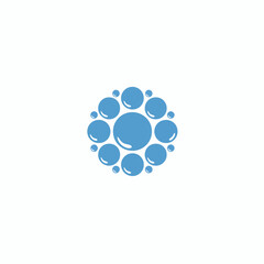 Modern minimalist vector illustration of multiple small water droplets grouped tightly