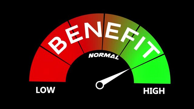 Benefit Level Text or Word Low and normal to High Meter Concept. level meter moving from low level to high level, ideal for concepts related to electrolyte balance.
