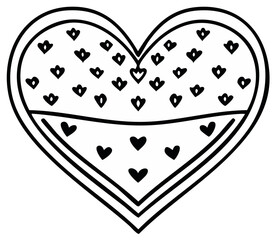 Charming Doodle Heart Featuring Smaller Hearts Interior Design Vector Art