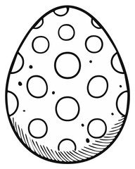 Hand Drawn Easter Egg Outline with Spots Illustration for Holiday Coloring Fun