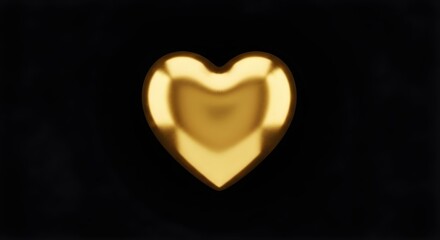 Golden heart icon, soft lighting
