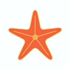 Fototapeta premium Illustration of an Orange Starfish on White Background
