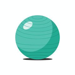 Teal Fitness Ball on White Background