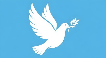 Obraz premium White dove with olive branch