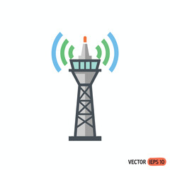 Vector illustration of a communication tower