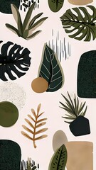 seamless background with leaves